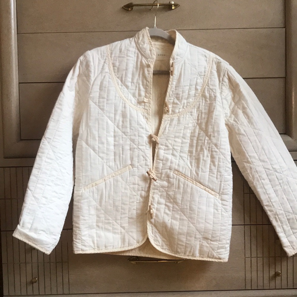 Down Quilted Parker jacket in Nut milk color.